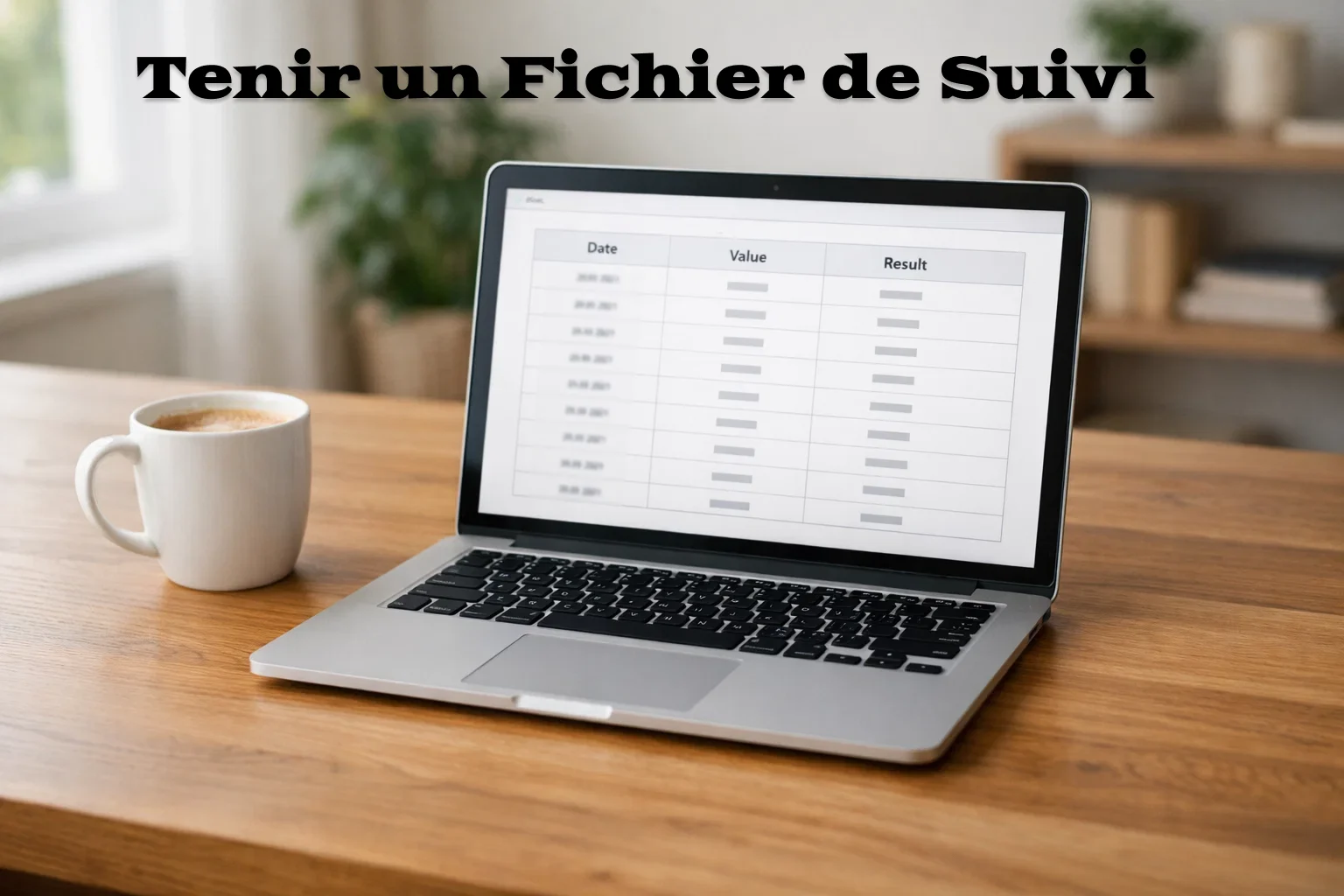 Écran d'ordinateur affichant un tableau de suivi avec colonnes