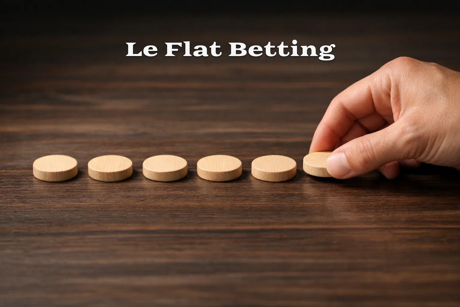 Main posant des jetons identiques en ligne ordonnée